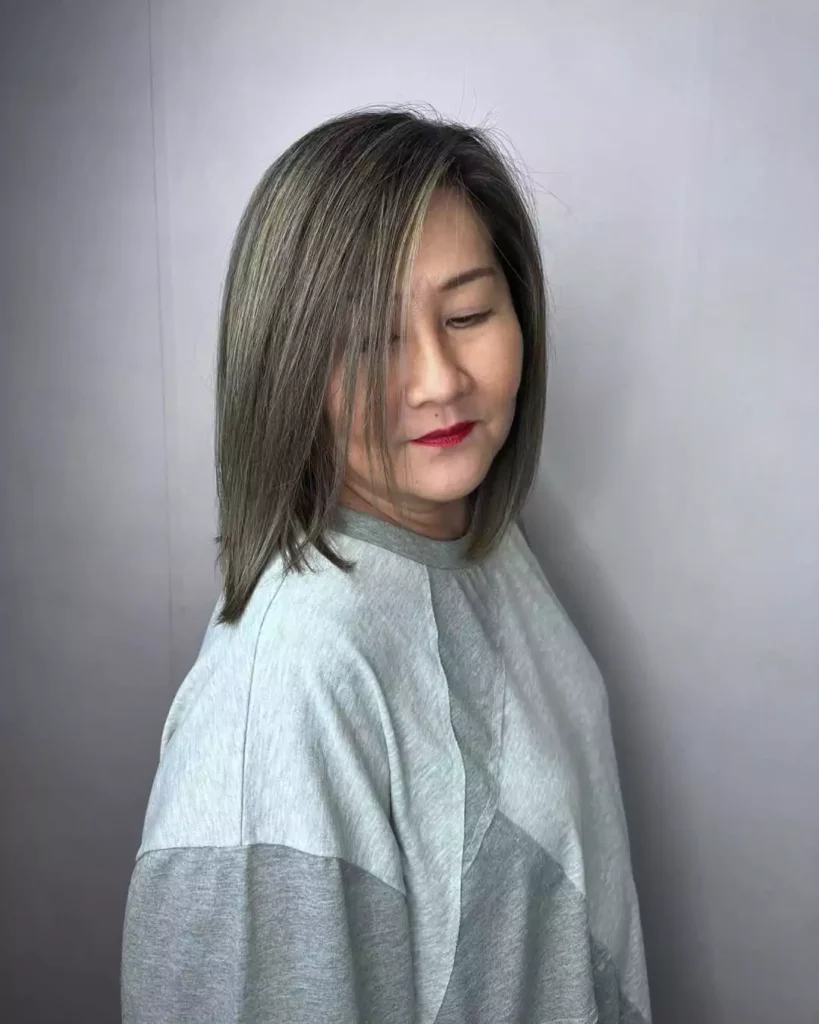 Ash Blonde Angled Bob