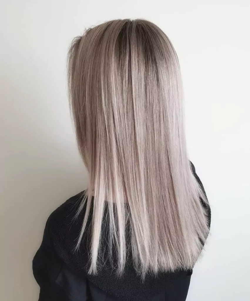 Ash Blonde Layered Lob