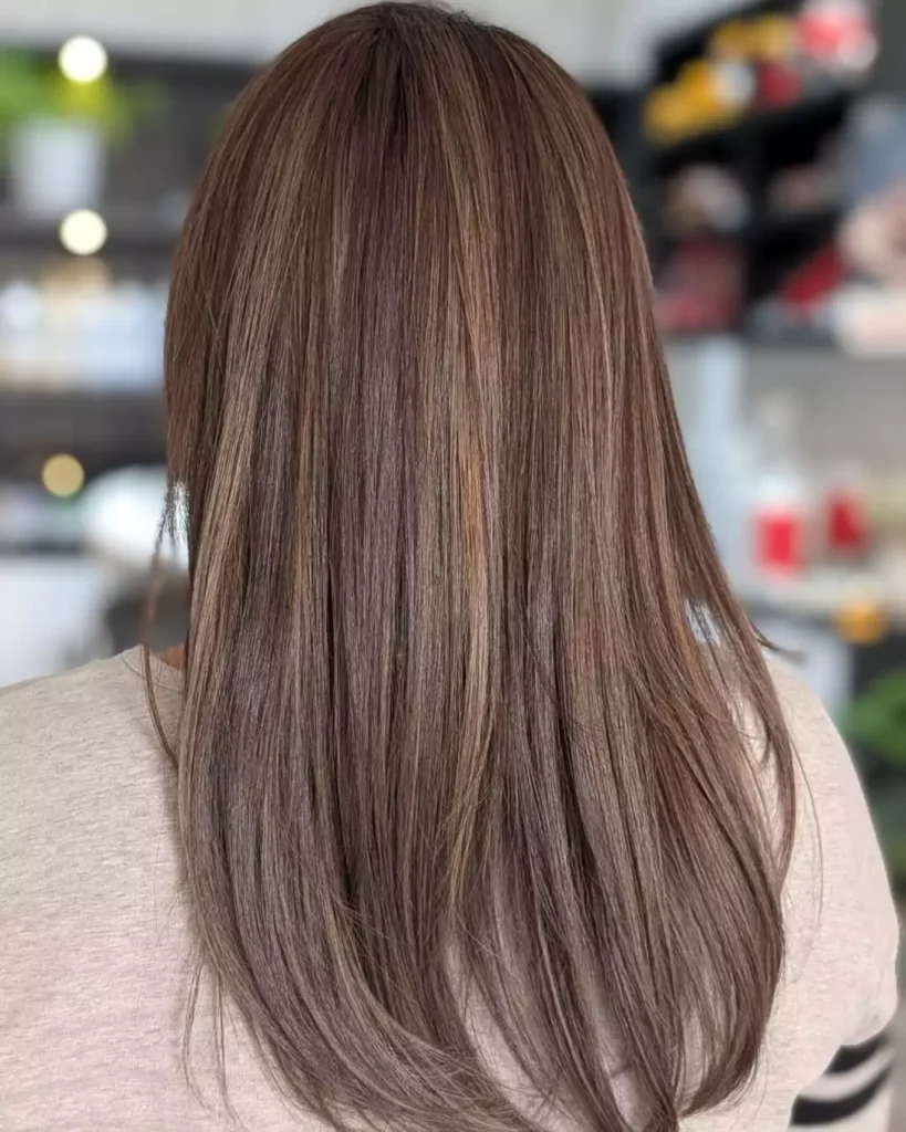 Ash Brown Balayage with Subtle Highlights