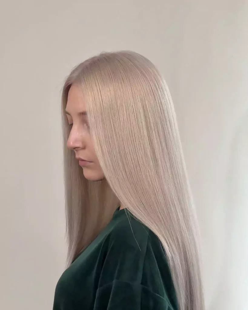 Ash Platinum Blonde with Cool Undertones
