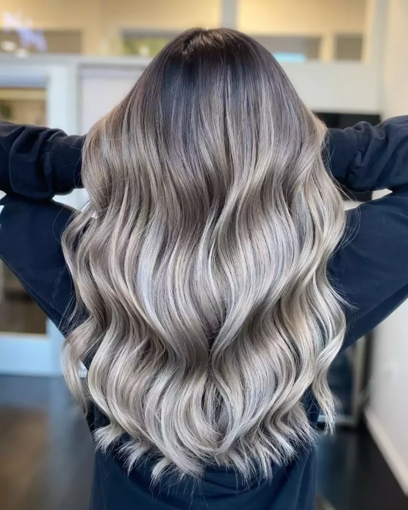 Ashy Blonde Balayage Waves
