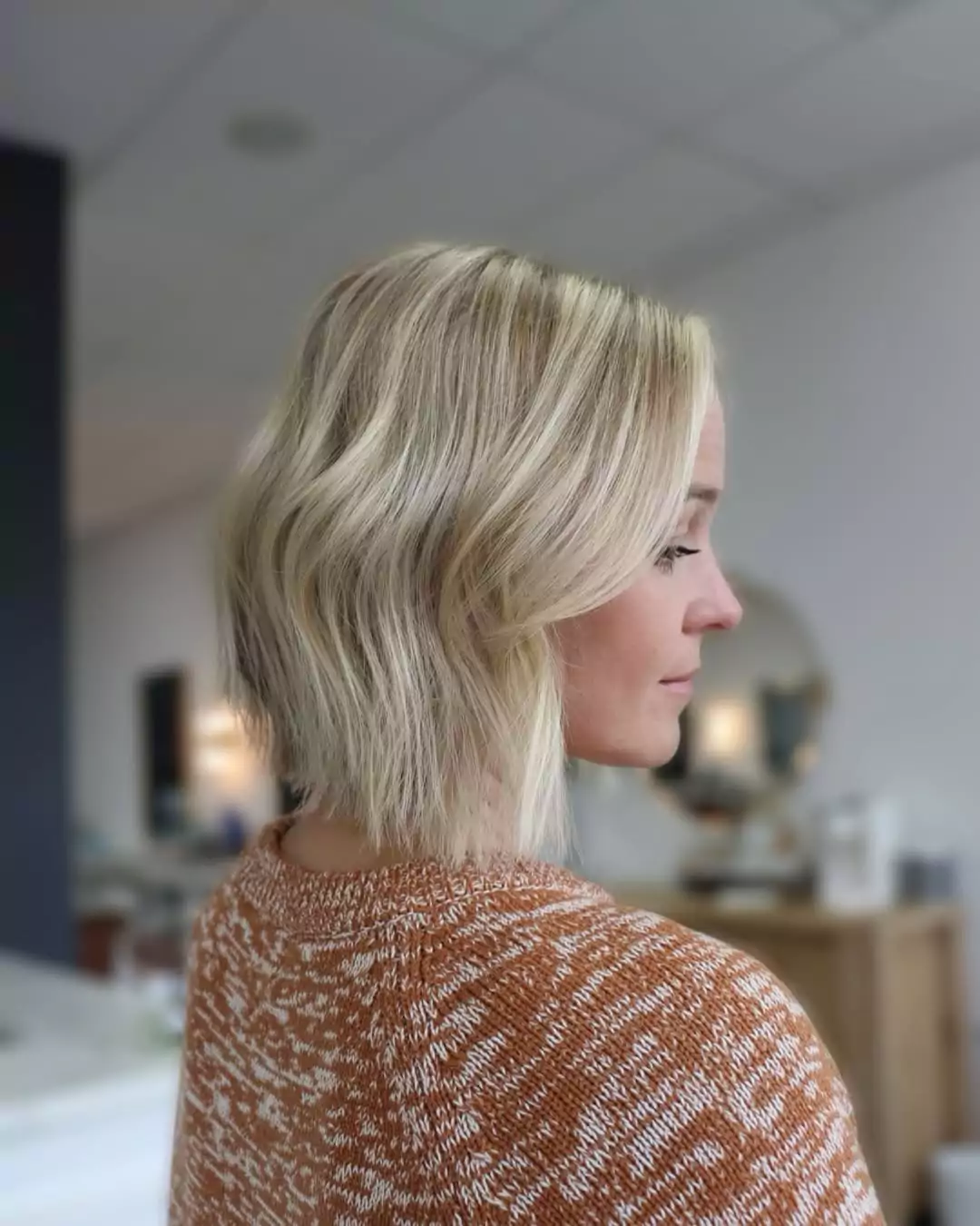Ashy Blonde Textured Bob