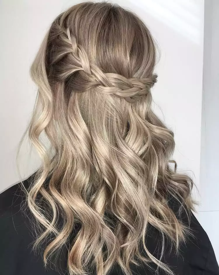 Braided Crown Half-Up Style