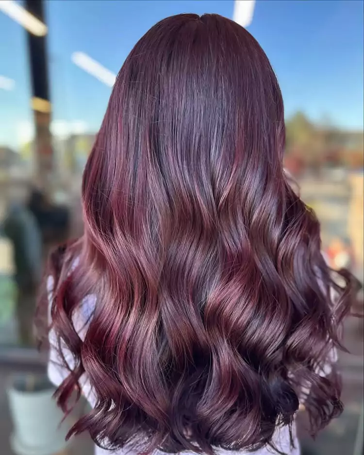 Burgundy Cherry Waves with Dimensional Highlights