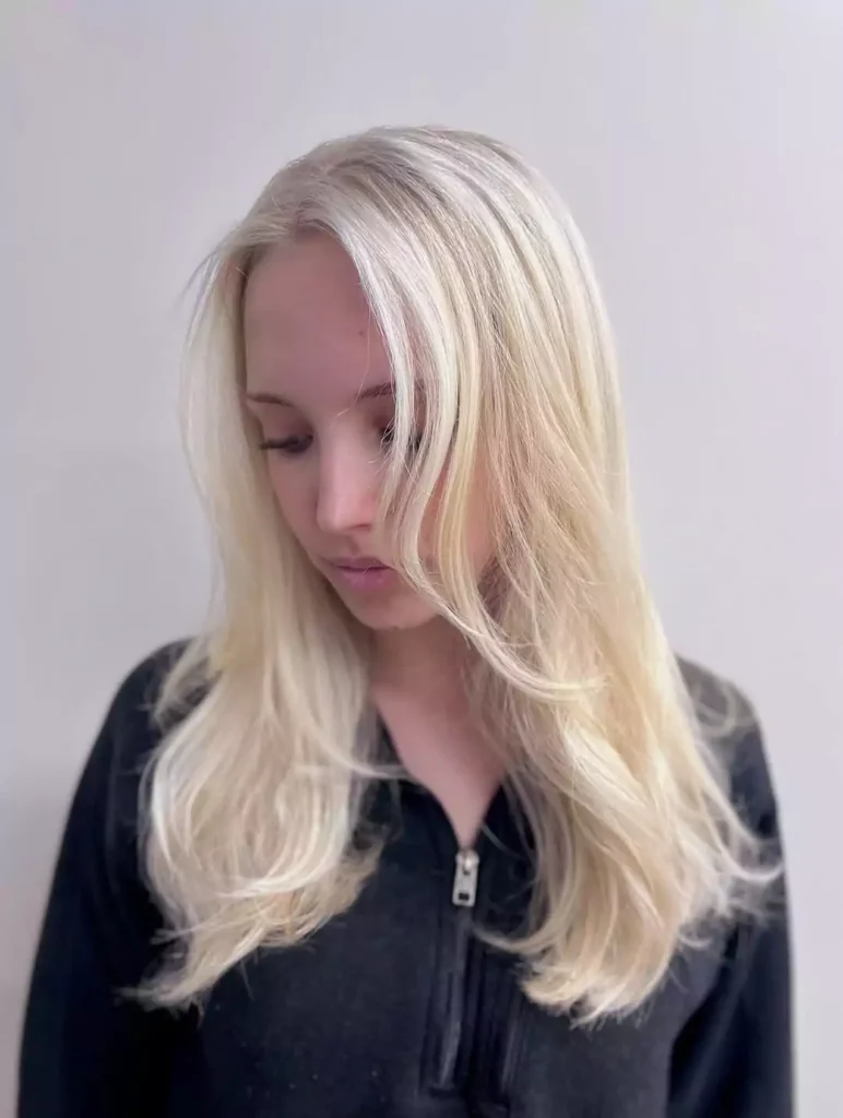Cascading Platinum Waves with Dimensional Highlights