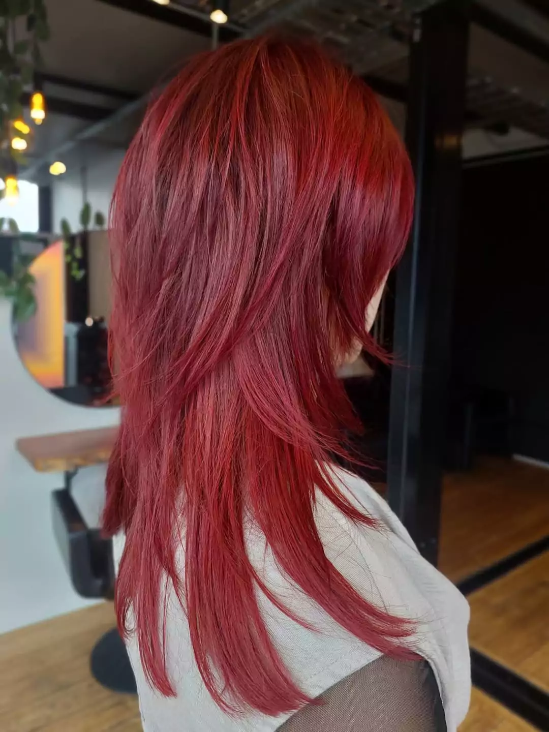 Cherry Red Layered Shag