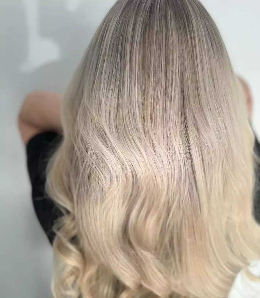 Cool Ash Blonde Balayage with Soft Waves