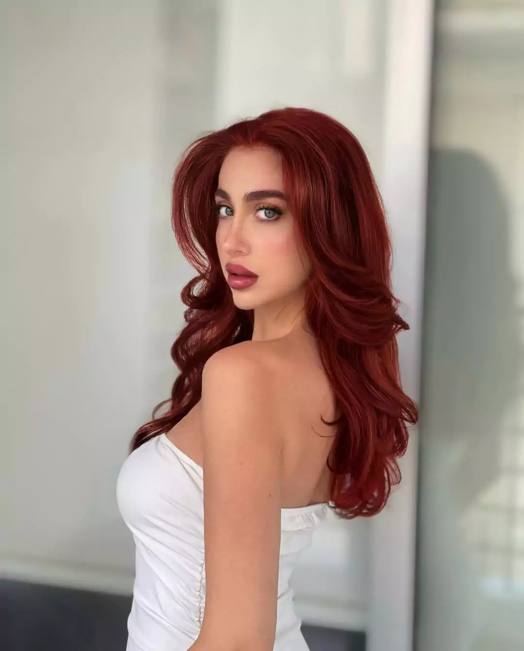 Cool Long Layered Cherry Red Waves