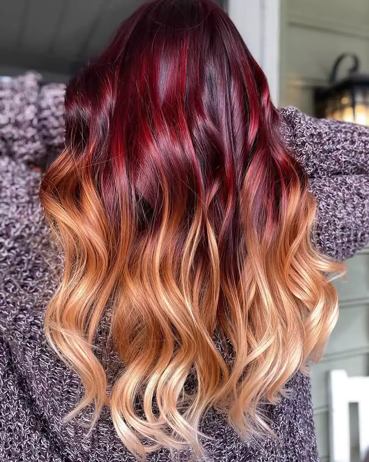 Crimson Sunset Ombre