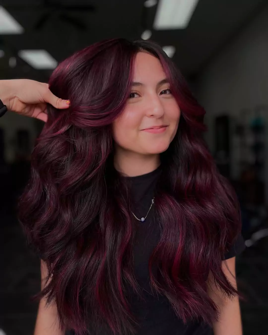 Deep Cherry Burgundy Waves