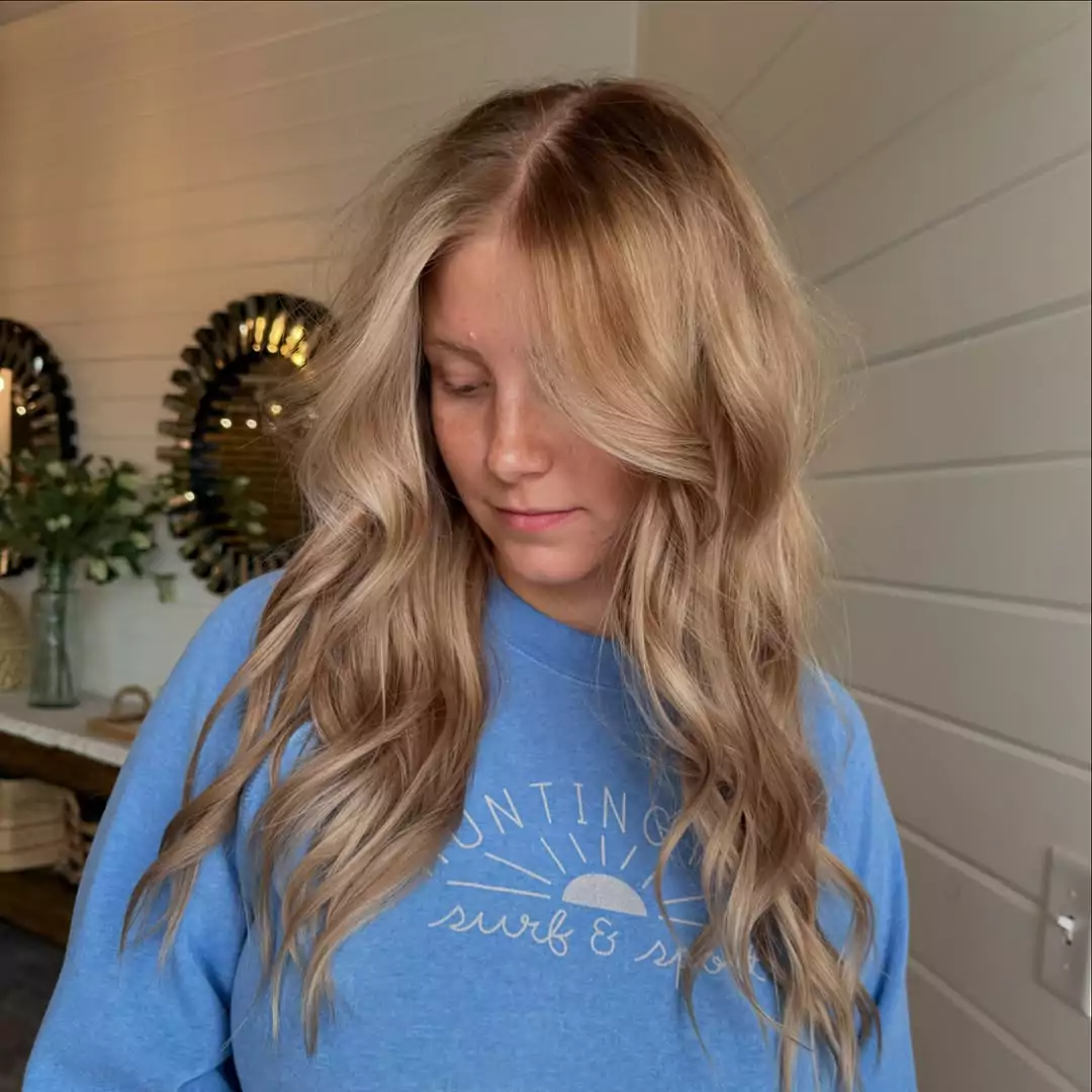 Dimensional Strawberry Blonde Beach Waves