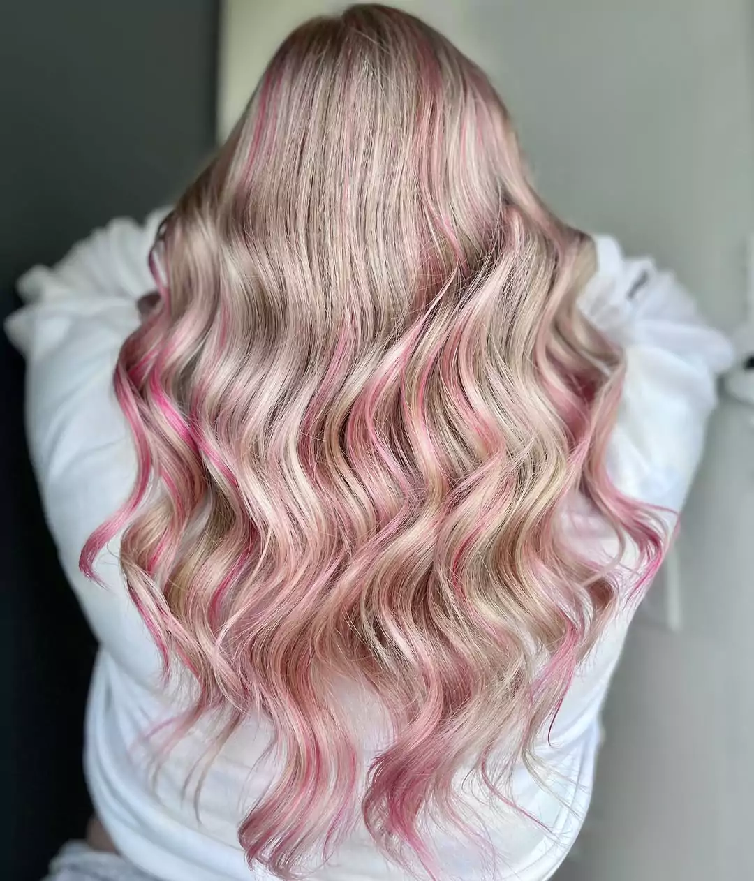 Dusty Rose Blonde Waves