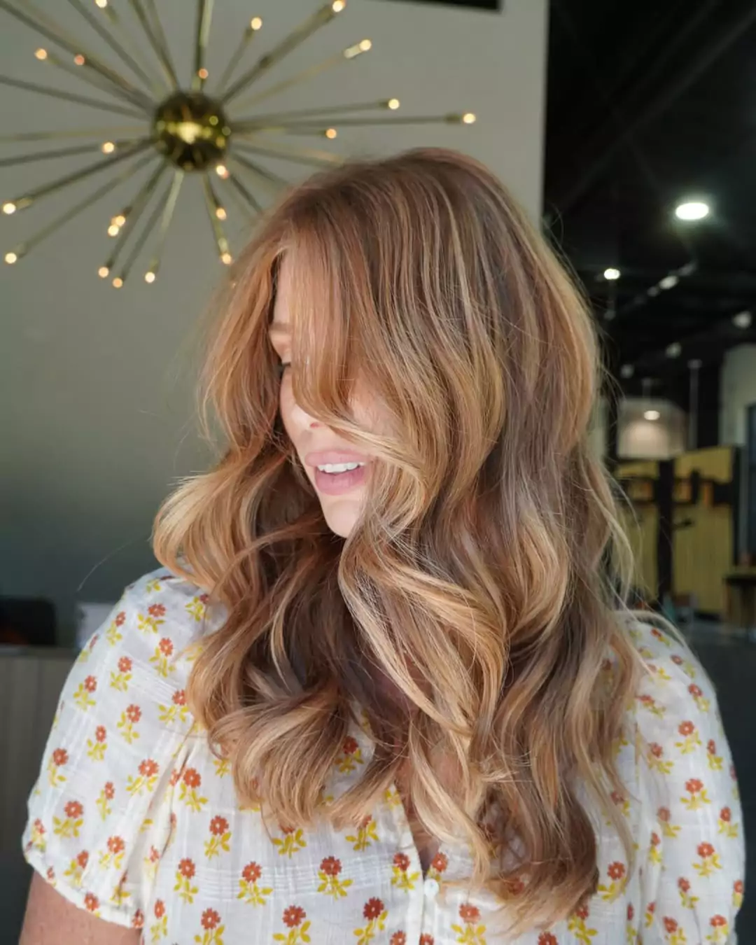 Golden Honey Blonde with Caramel Lowlights