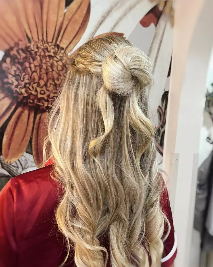 Half-Up Twisted Knot with Cascading Curls