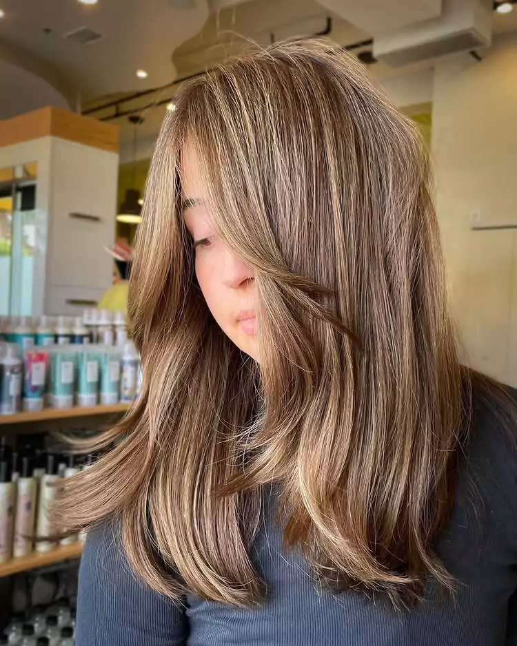 Honey Brown Balayage Layers