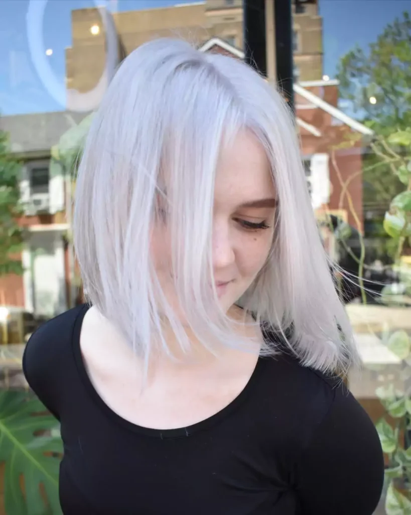 Icy Platinum Bob with Subtle Layers