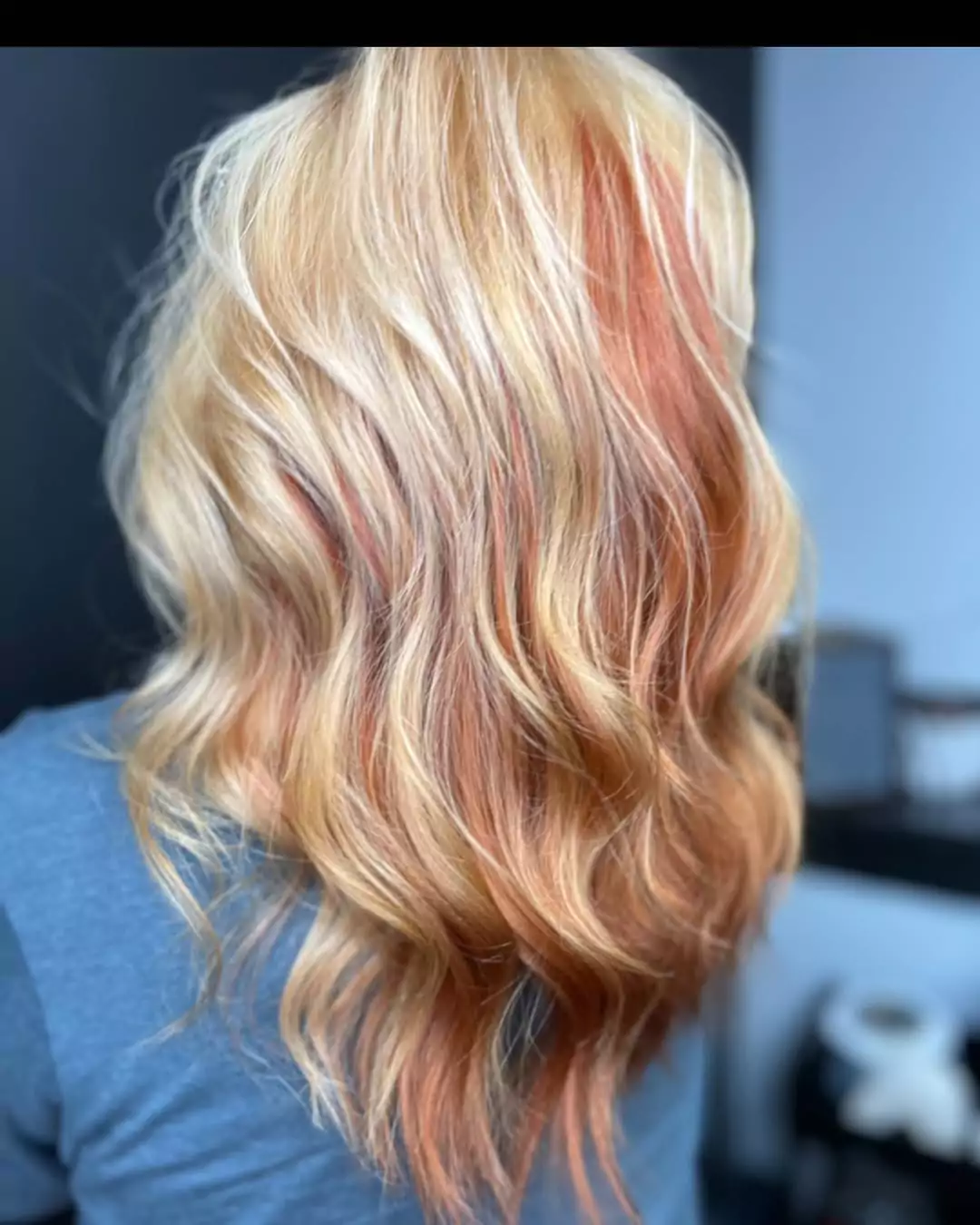 Long Dark Strawberry Blonde Waves