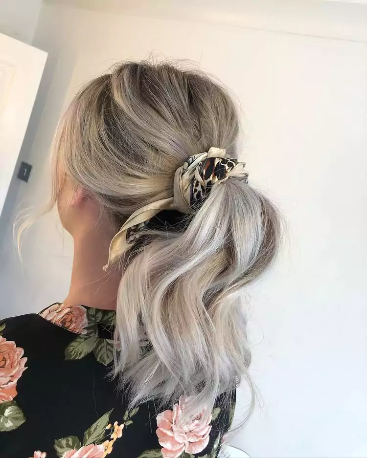 Messy Ponytail with Tortoiseshell Scrunchie