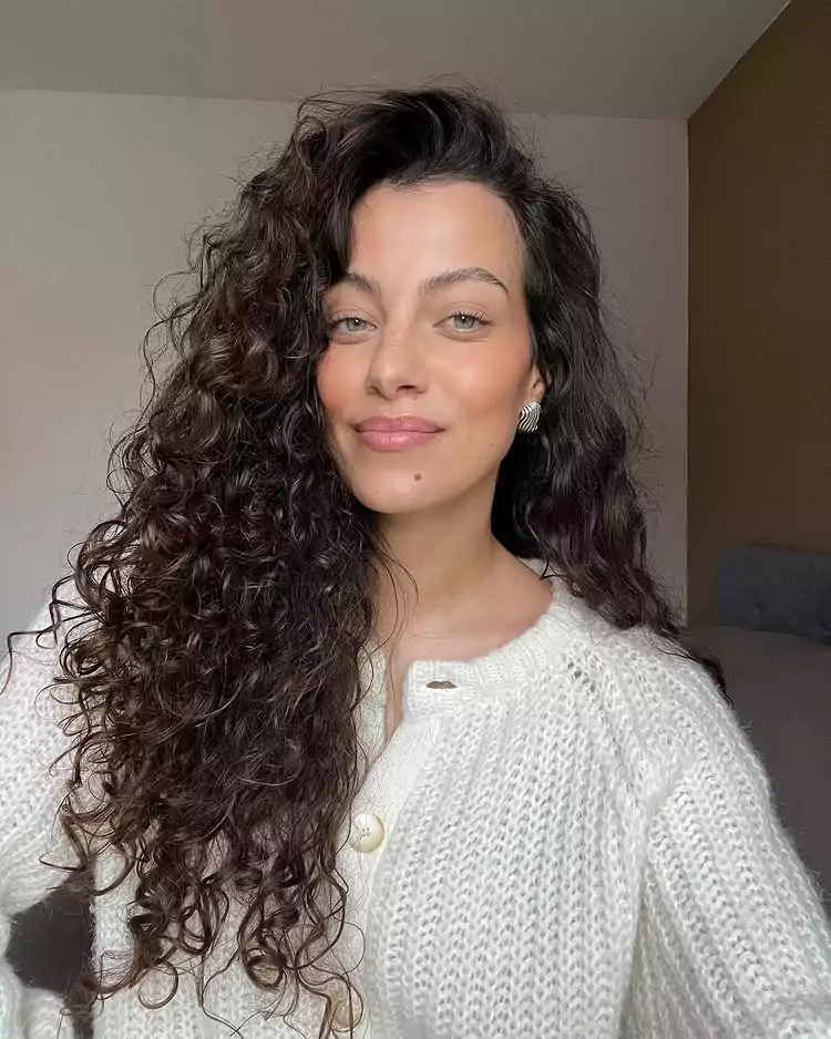 Natural Curly Brunette Style