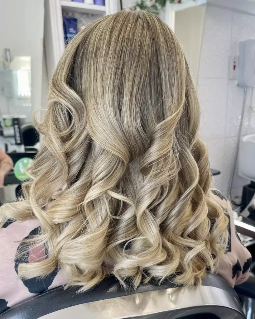 Platinum Blonde Balayage Waves