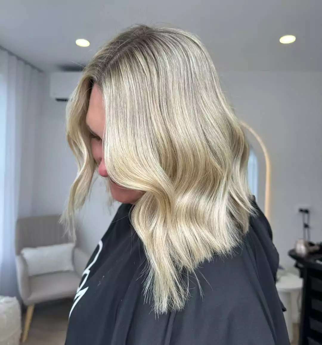 Platinum Blonde Textured Lob