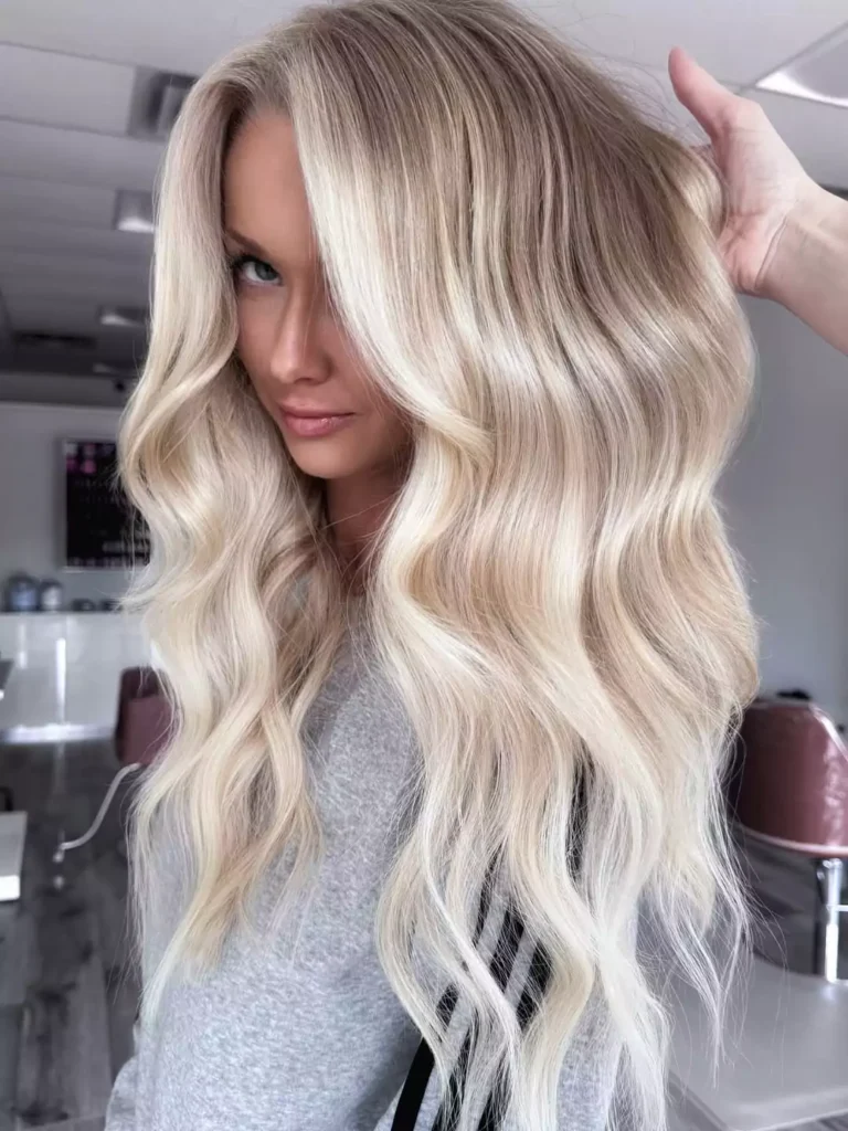 Platinum Blonde Waves with Dimensional Highlights