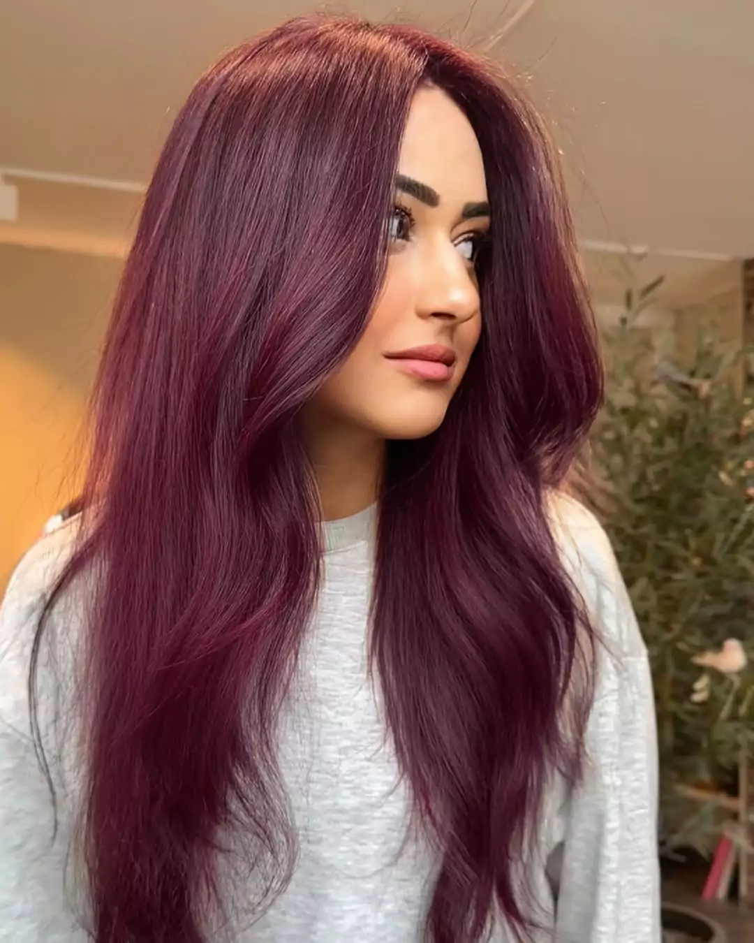 Rich Burgundy Waves with Dimensional Depth