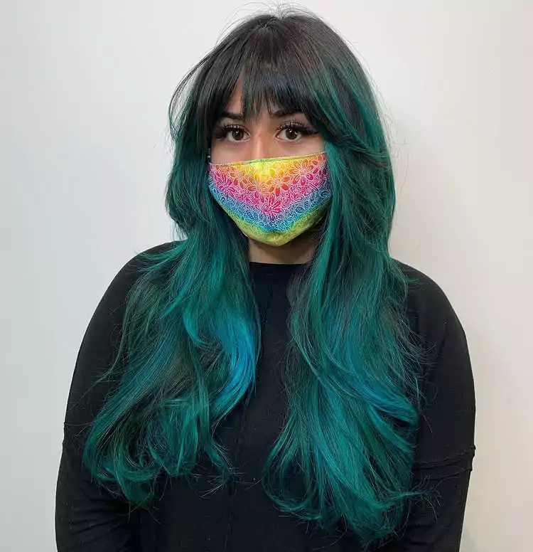Teal Ocean Waves Shag